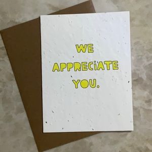 Papyrus x Thoughtful Human “We Appreciate You” Card